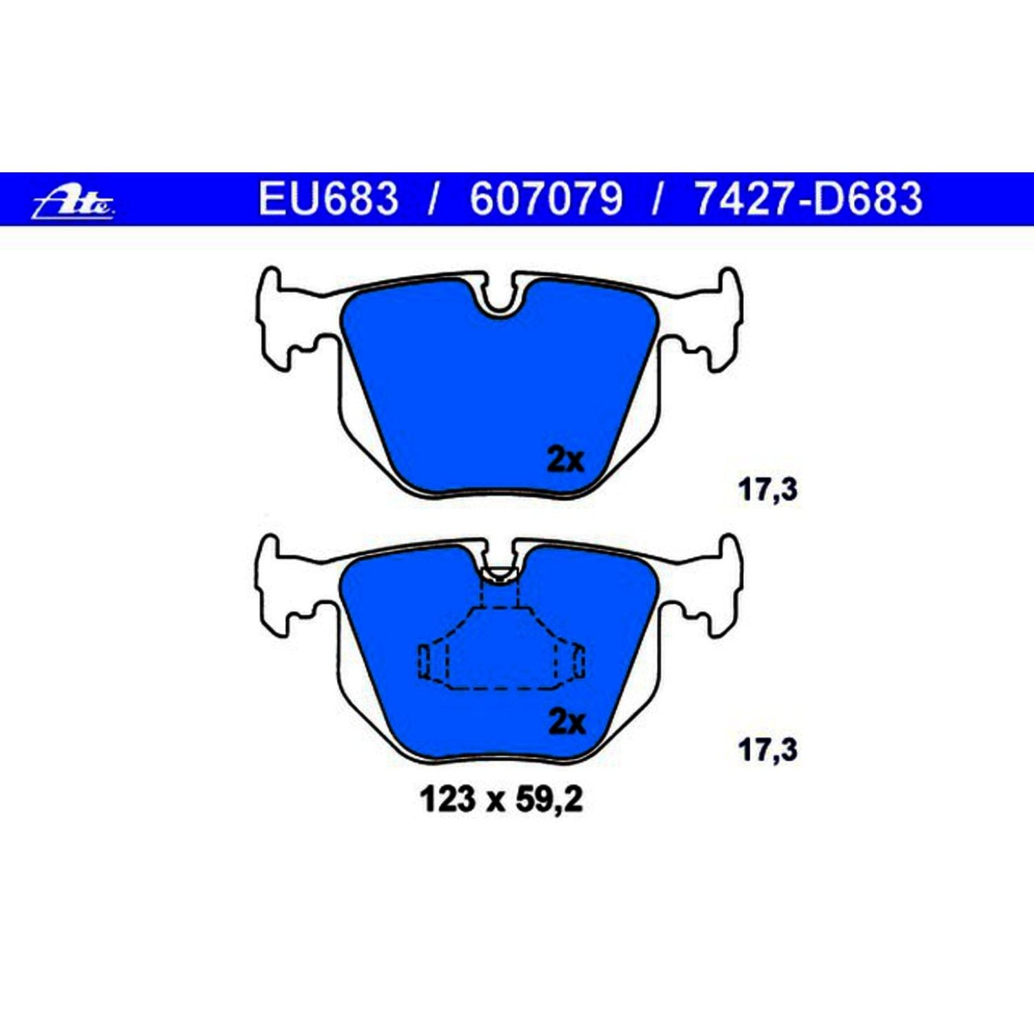 2006-2008 BMW 330Ci Disc Brake Pad Set ATE Coated
