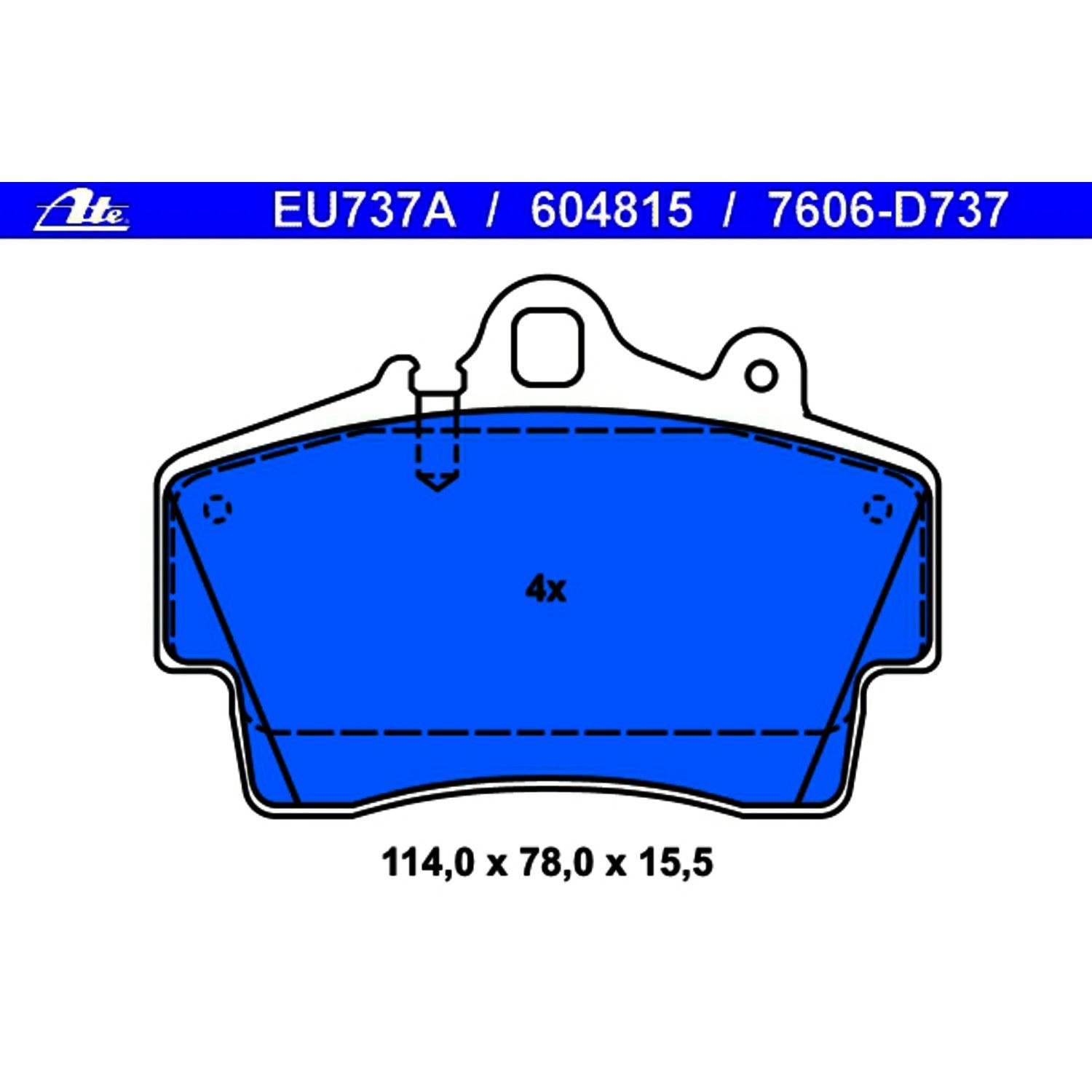 2008, 2007, 2006, 2005 Porsche Boxster Disc Brake Pad Set
