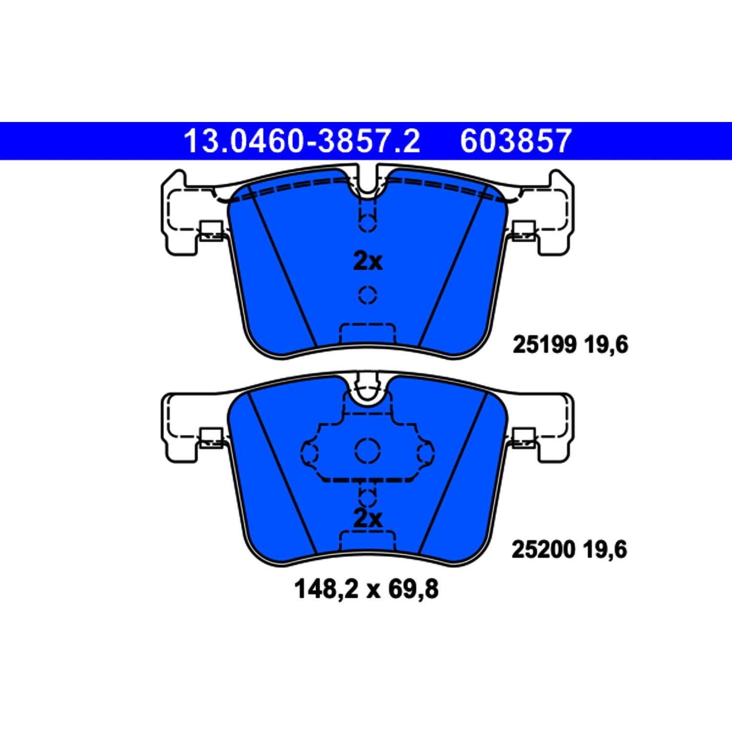 2017, 2016, 2015, 2014, 2013, 2012, 2011 BMW X3 Disc Brake Pad Set