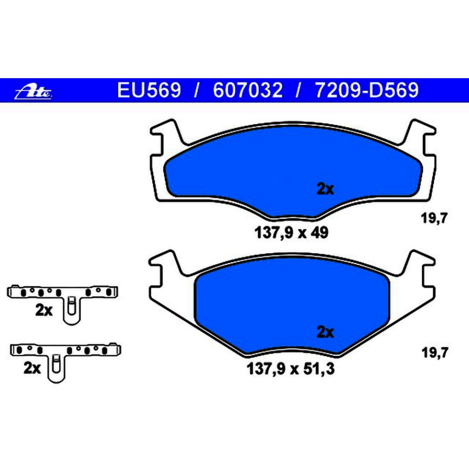 1984, 1983, 1982, 1981 Volkswagen Rabbit Disc Brake Pad Set