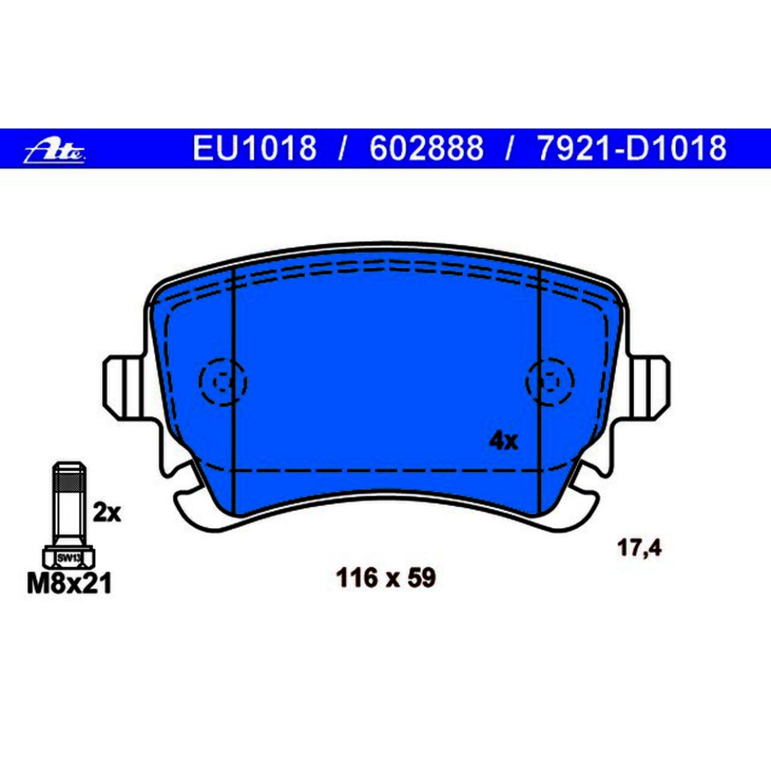 2011, 2010, 2009, 2008, 2007 Audi S6 Disc Brake Pad Set