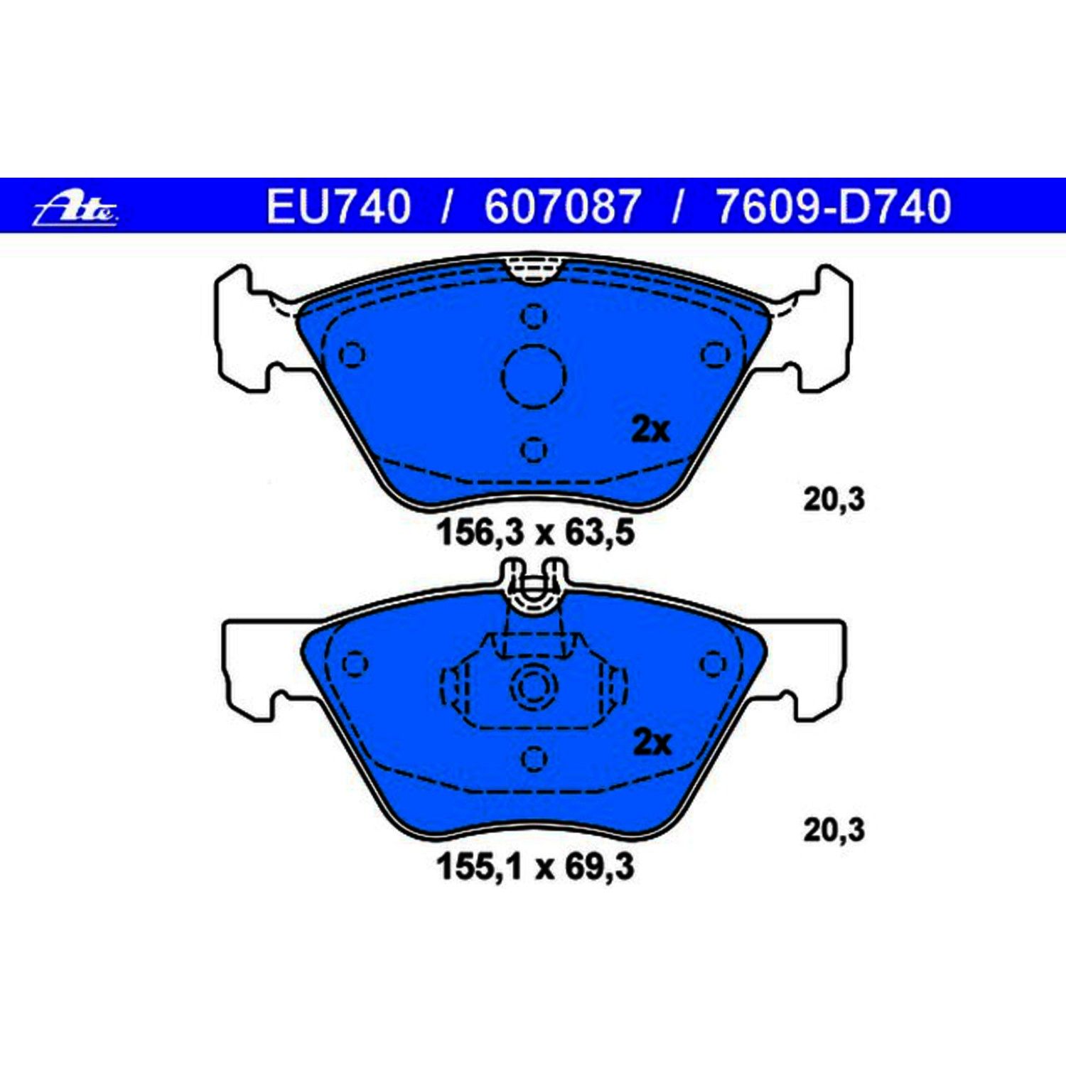 2008, 2007, 2006, 2005, 2004 Chrysler Crossfire Disc Brake Pad Set