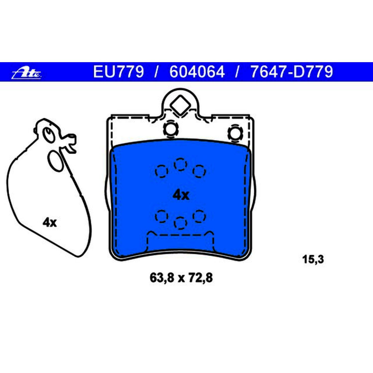 2008, 2007, 2006, 2005, 2004 Chrysler Crossfire 2004-2008 Mercedes-Benz C230 Disc Brake Pad Set