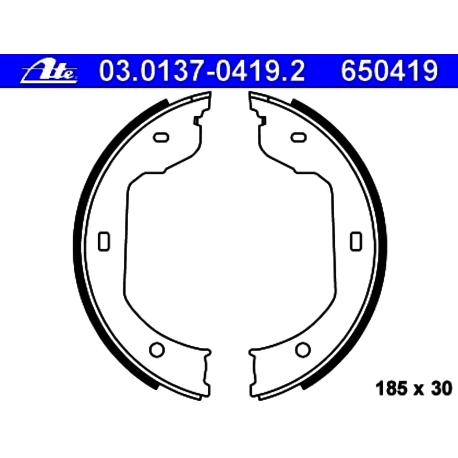 2006-2008 BMW 525i Parking Brake Shoe Set ATE Coated