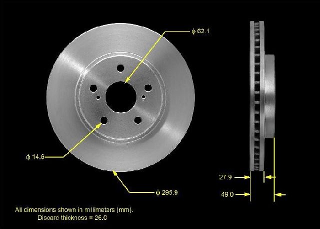 2004-2008 Toyota Solara Disc Brake Rotor - Front (Bendix)