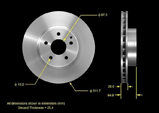 2003-2006 Mercedes-Benz E500 Disc Brake Rotor - Front (Bendix)