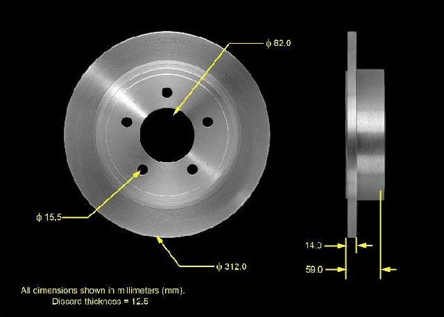 2004-2008 Chrysler Pacifica Disc Brake Rotor - Rear (Bendix)
