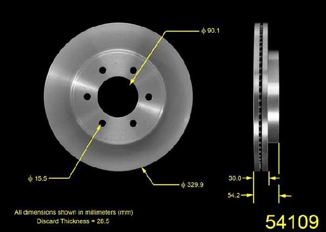 2006-2008 Lincoln Mark LT Disc Brake Rotor - Front (Bendix)