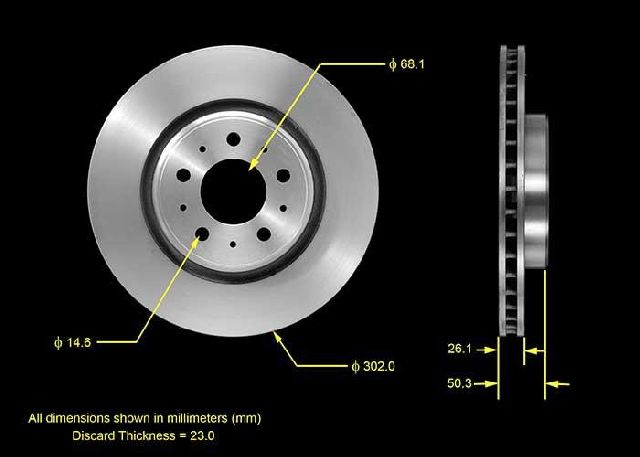 1998-2000 Volvo V70 Disc Brake Rotor - Front (Bendix)