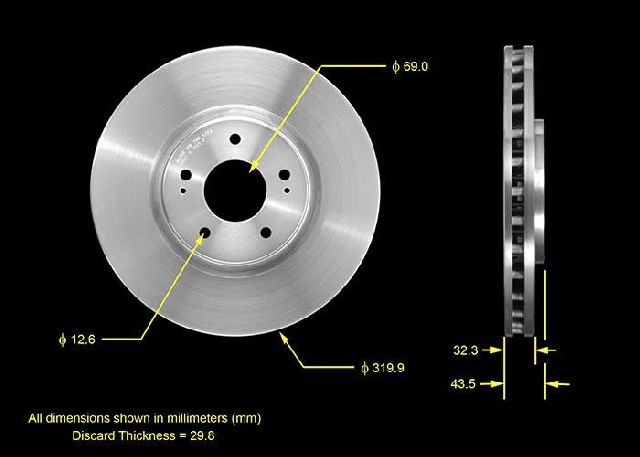 2003-2006 Mitsubishi Lancer Disc Brake Rotor - Front (Bendix)