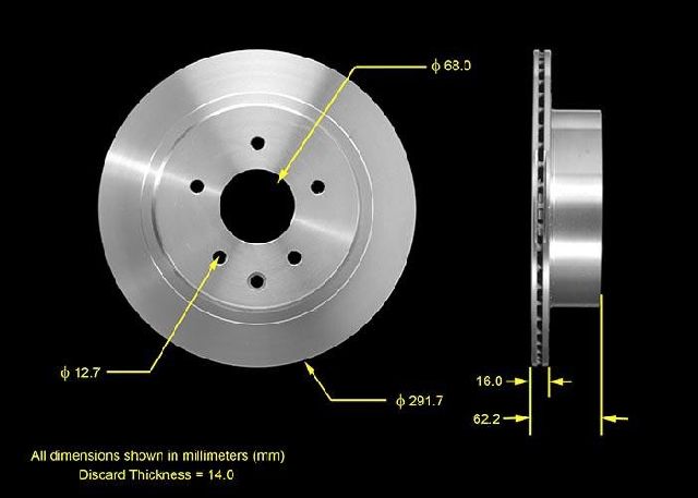 2014-2017 Nissan Juke Disc Brake Rotor - Rear (Bendix)