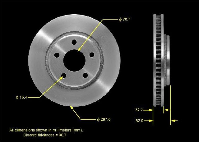 2004-2008 Pontiac Grand Prix Disc Brake Rotor - Front (Bendix)