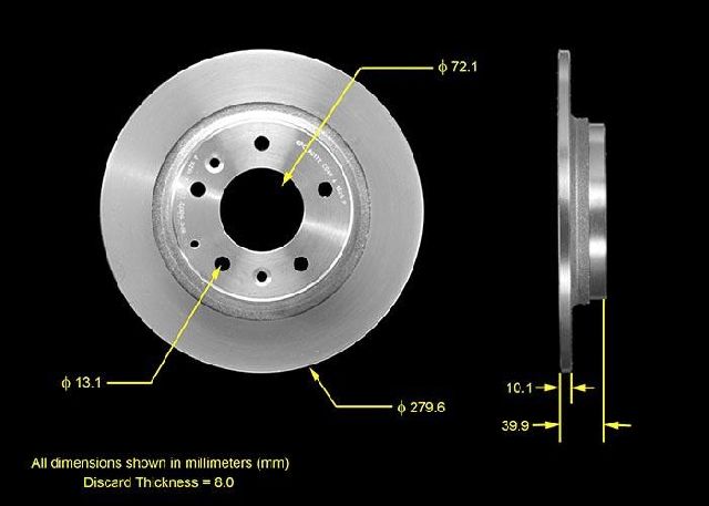 2011-2012 Lincoln MKZ Disc Brake Rotor - Rear (Bendix)