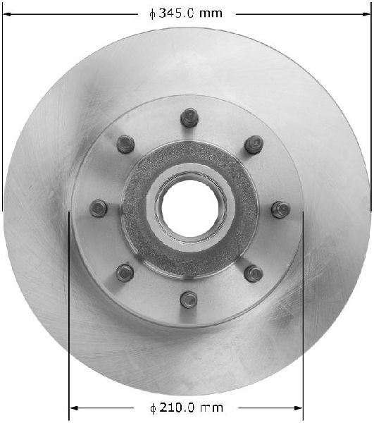 2008-2014 Ford E-150 Disc Brake Rotor and Hub Assembly - Front (Bendix)