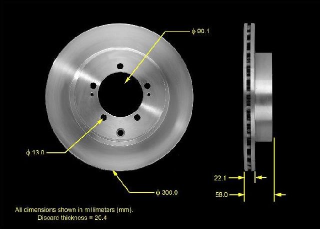 2003-2006 Mitsubishi Lancer Disc Brake Rotor - Rear (Bendix)