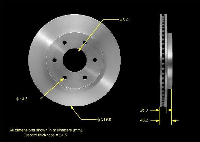 2004-2005 INFINITI QX56 Disc Brake Rotor - Front (Bendix)