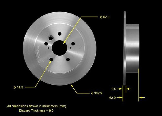 2004-2005 Toyota RAV4 Disc Brake Rotor - Rear (Bendix)