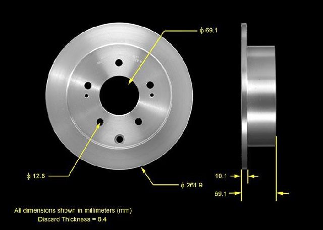 2004-2012 Mitsubishi Galant Disc Brake Rotor - Rear (Bendix)