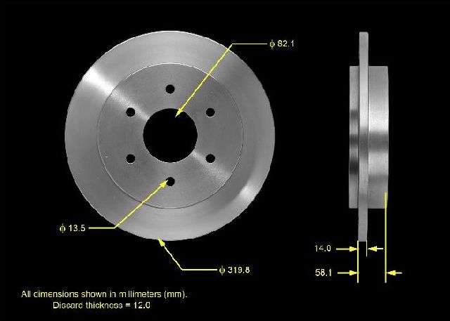 2004-2015 Nissan TITAN Disc Brake Rotor - Rear (Bendix)