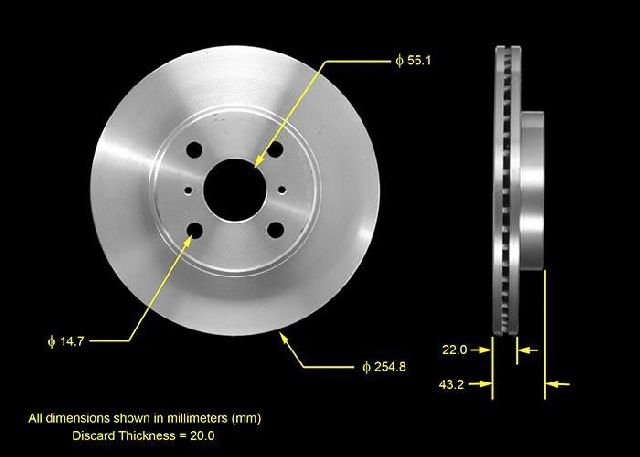 2004-2006 Scion xA Disc Brake Rotor - Front (Bendix)