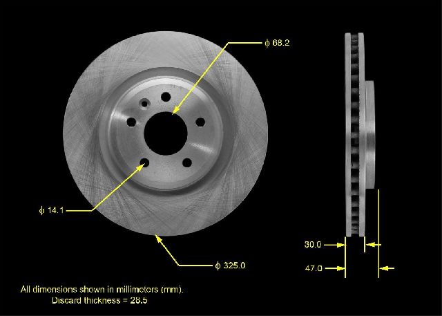 2009-2011 Ford Flex Disc Brake Rotor - Front (Bendix)