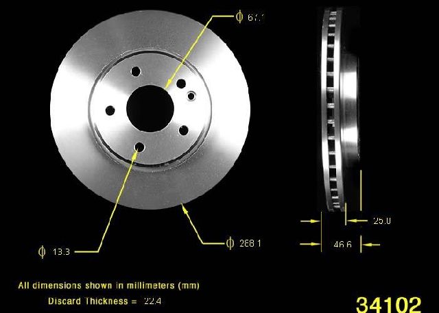 1999-2000 Mercedes-Benz C230 Disc Brake Rotor - Front (Bendix)