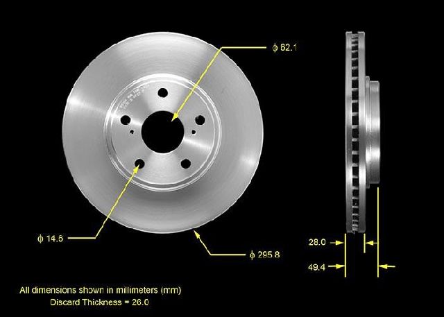 2001-2007 Toyota Highlander Disc Brake Rotor - Front (Bendix)