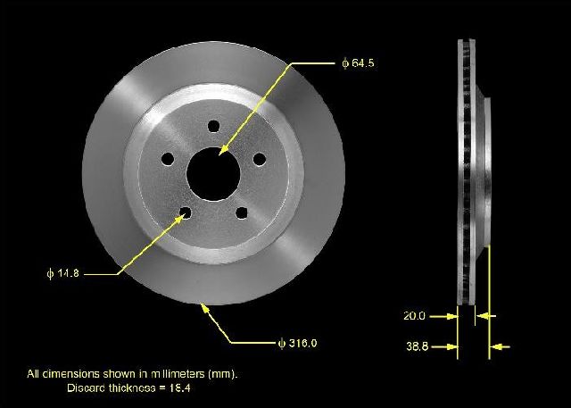 2004-2007 Ford Freestar Disc Brake Rotor - Rear (Bendix)