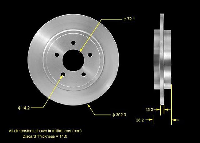 2005-2010 Mazda Tribute Disc Brake Rotor - Rear (Bendix)