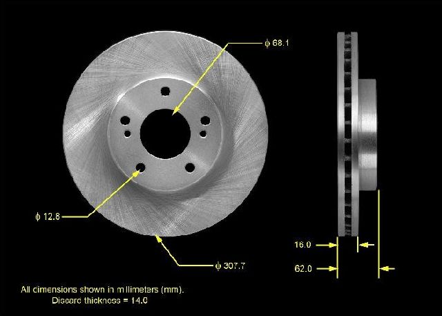 2014-2024 INFINITI Q50 Disc Brake Rotor - Rear (Bendix)