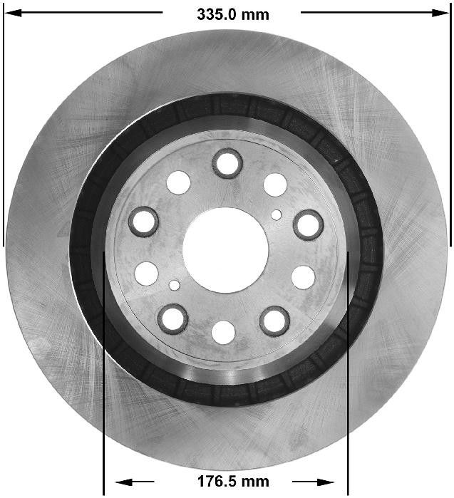 2016, 2015, 2014, 2013, 2012, 2011, 2010, 2009, 2008 Lexus LS600h Disc Brake Rotor