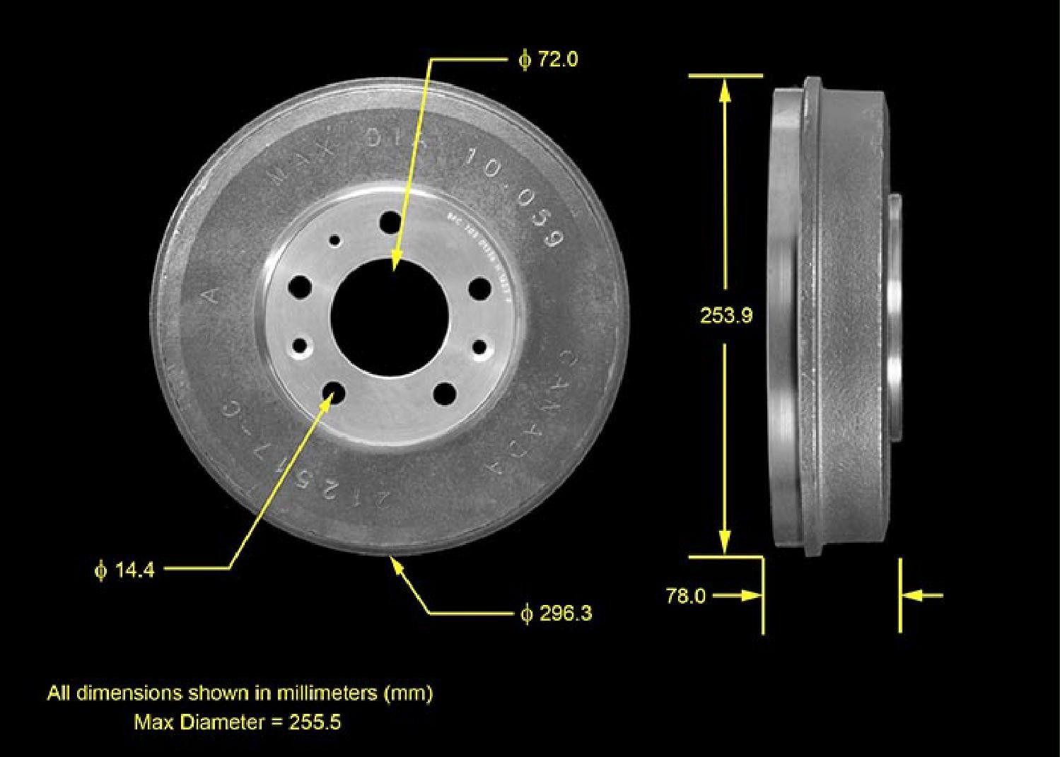 2003, 2002, 2001, 2000 Mazda MPV Brake Drum