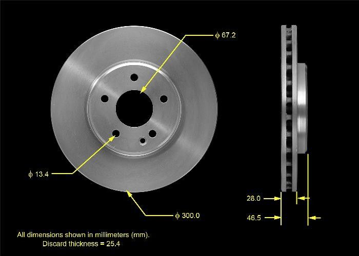 2008, 2007, 2006, 2005, 2004 Chrysler Crossfire Disc Brake Rotor