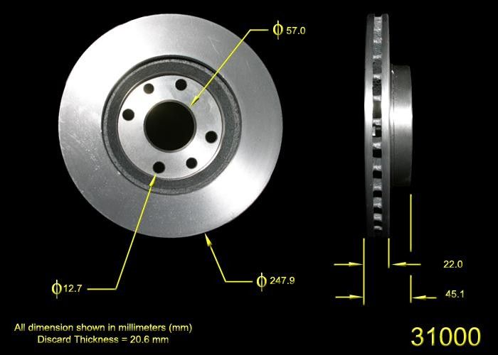 1992, 1991, 1990 Isuzu Impulse Disc Brake Rotor