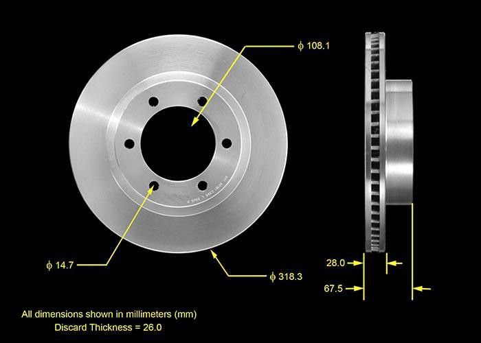 2008, 2007, 2006, 2005, 2004, 2003 Toyota 4Runner Disc Brake Rotor