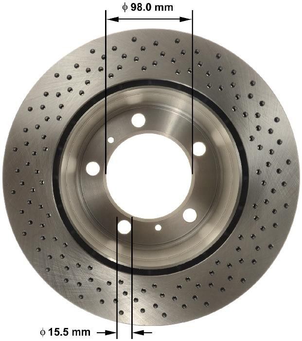2016, 2015, 2014, 2013, 2012, 2011, 2010, 2009, 2008, 2007, 2006, 2005 Porsche Boxster Disc Brake Rotor