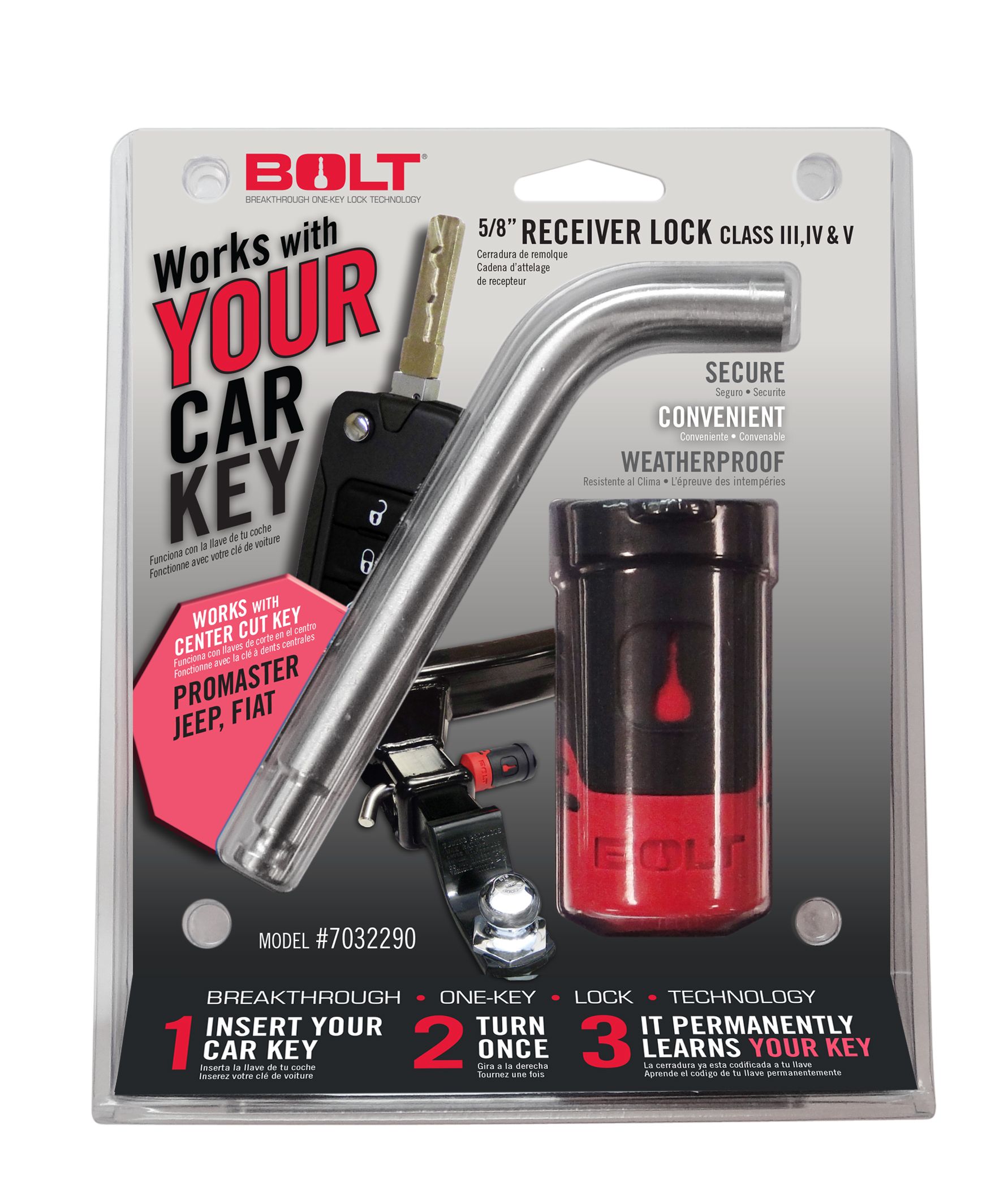 2023, 2022, 2021, 2020, 2019, 2018, 2017, 2016, 2015, 2014 Ram ProMaster 2500 Trailer Hitch Lock