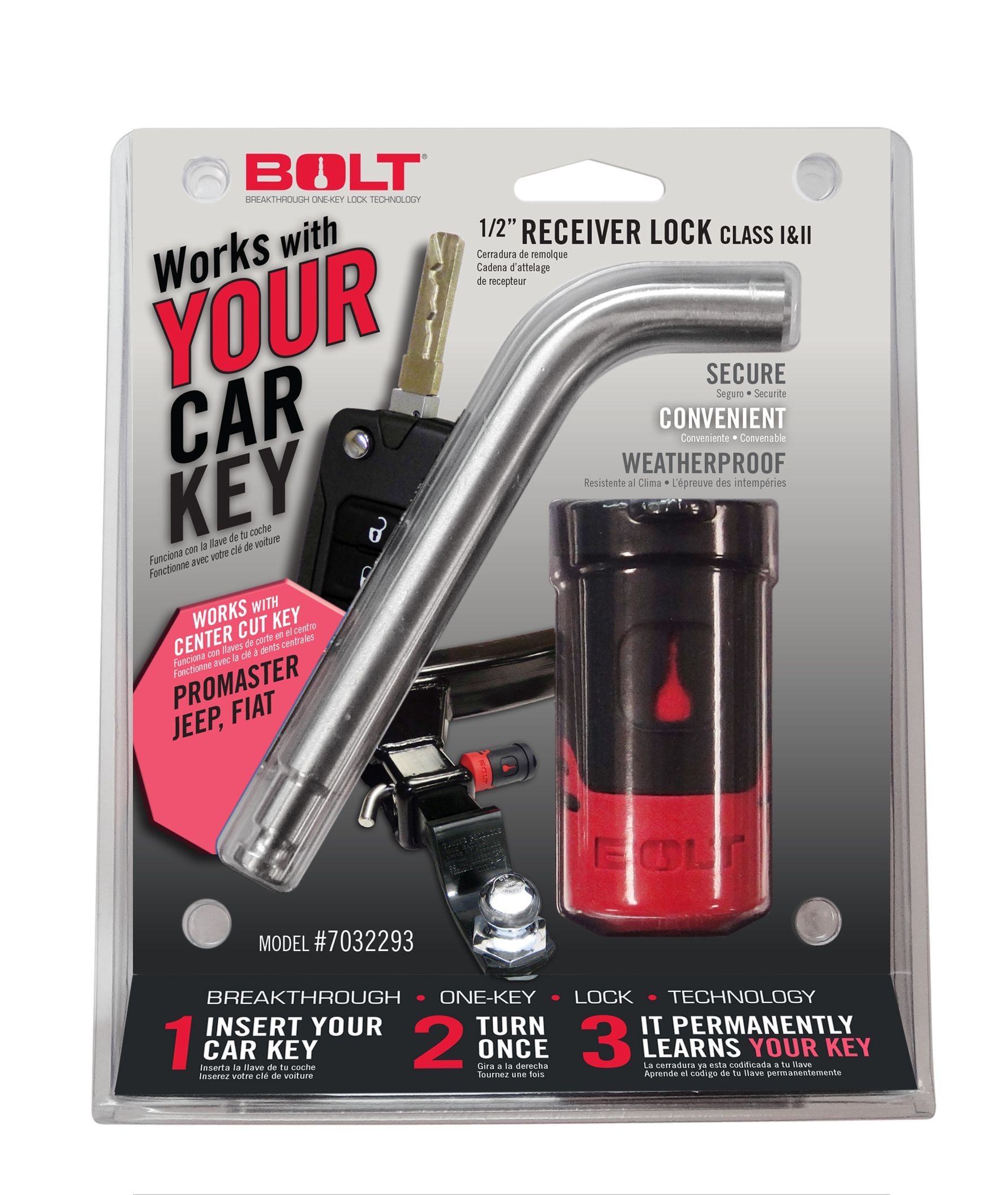 2023, 2022, 2021, 2020, 2019, 2018, 2017, 2016, 2015, 2014 Ram ProMaster 2500 Trailer Hitch Lock