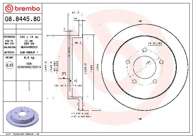 1998-2002 Lincoln Navigator Disc Brake Rotor - Rear (Brembo)