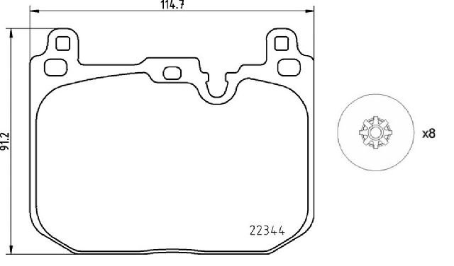 2015-2020 Mini Cooper Disc Brake Pad Set - Front (Brembo)