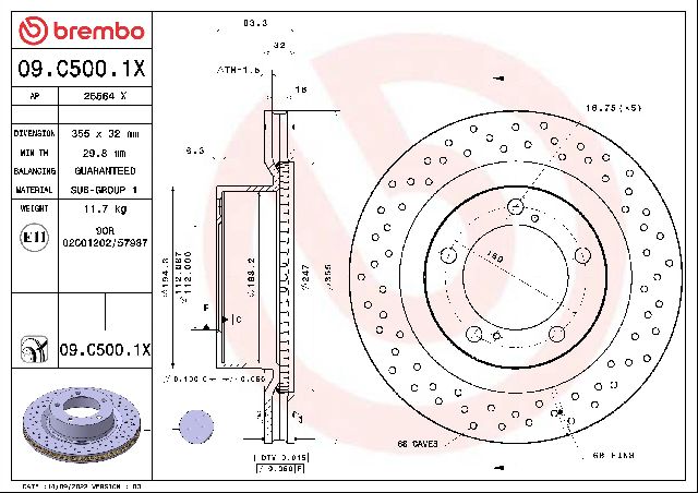 2016-2021 Lexus LX570 Disc Brake Rotor - Front (Brembo)