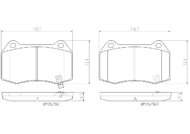 2004-2006 Nissan Sentra Disc Brake Pad Set - Front (Brembo)