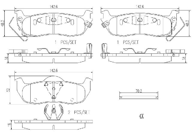 2004-2010 INFINITI QX56 Disc Brake Pad Set - Rear (Brembo)