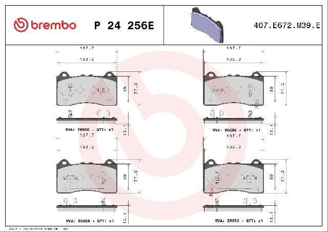 2021-2022 Ford Mustang Mach-E Disc Brake Pad Set - Front (Brembo)