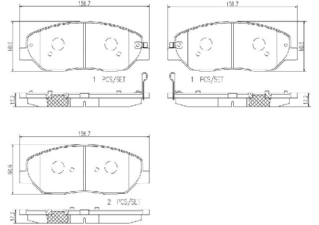 2009-2011 Hyundai Genesis Disc Brake Pad Set - Front (Brembo)