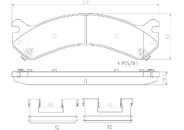 2001-2006 GMC Sierra 3500 Disc Brake Pad Set - Rear (Brembo)