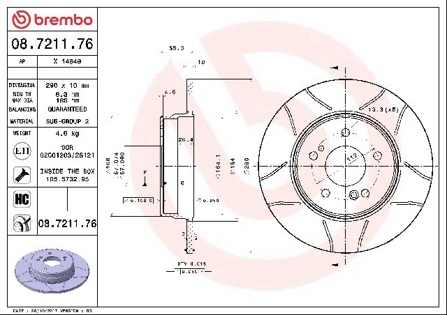 2006-2007 Mercedes-Benz C280 Disc Brake Rotor - Rear (Brembo)