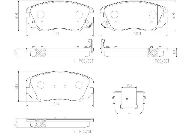 2010-2017 Chevrolet Equinox Disc Brake Pad Set - Front (Brembo)