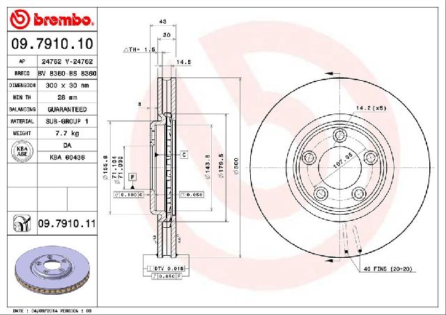 2000-2006 Lincoln LS Disc Brake Rotor - Front (Brembo)