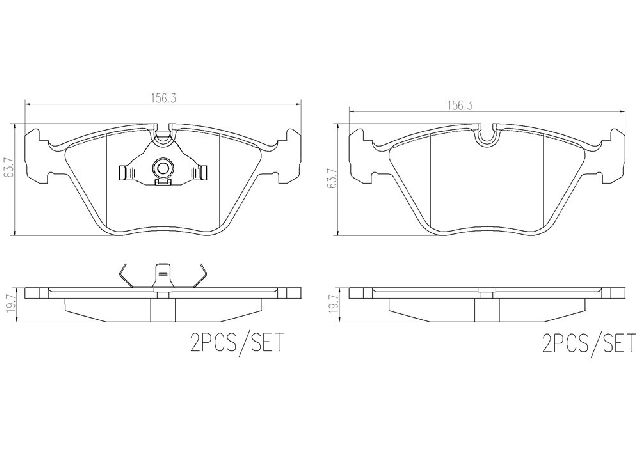 1998-2002 BMW Z3 Disc Brake Pad Set - Front (Brembo)
